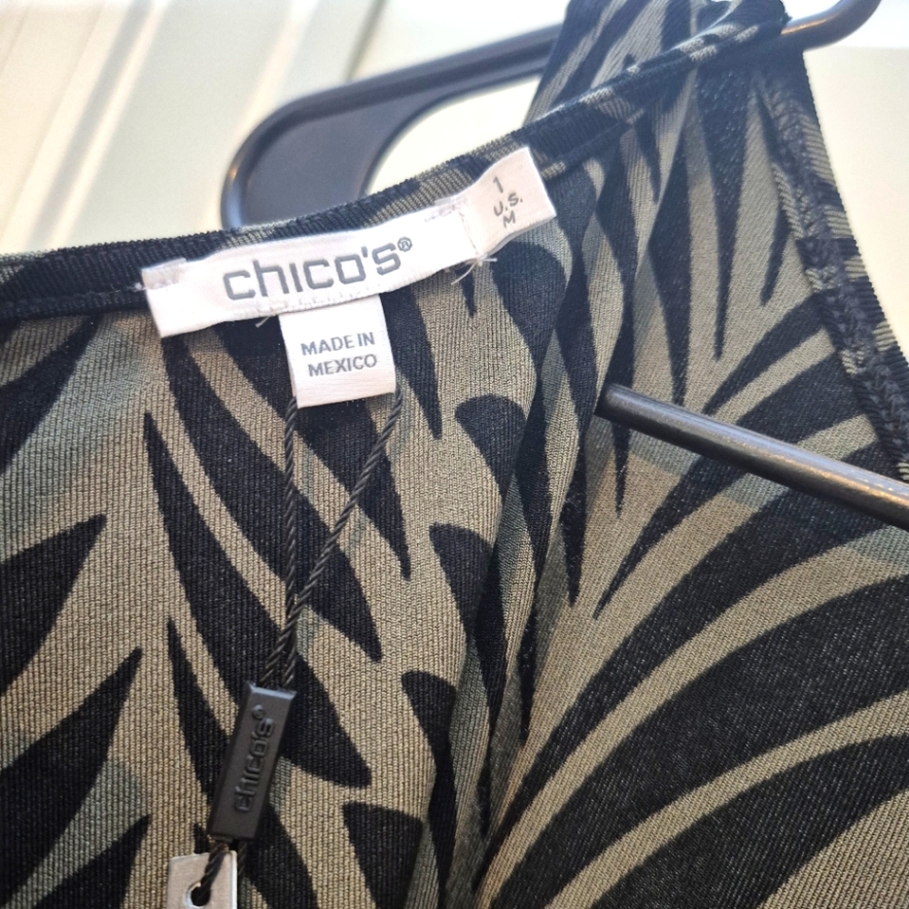 Chico's Olive & Black Sleeveless Jumpsuit Medium 1 NWT - Picture 9 of 10